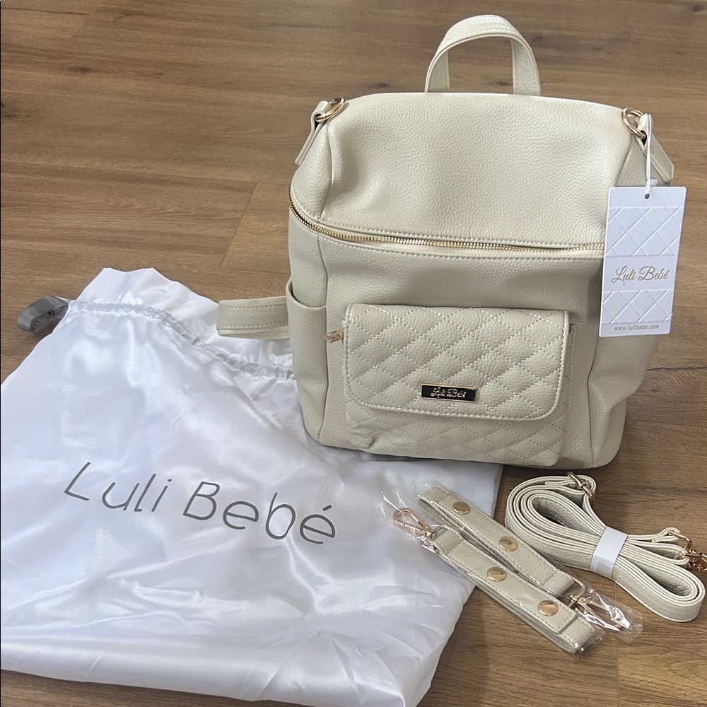 Luli Bebé petit diaper bag in pearl white.